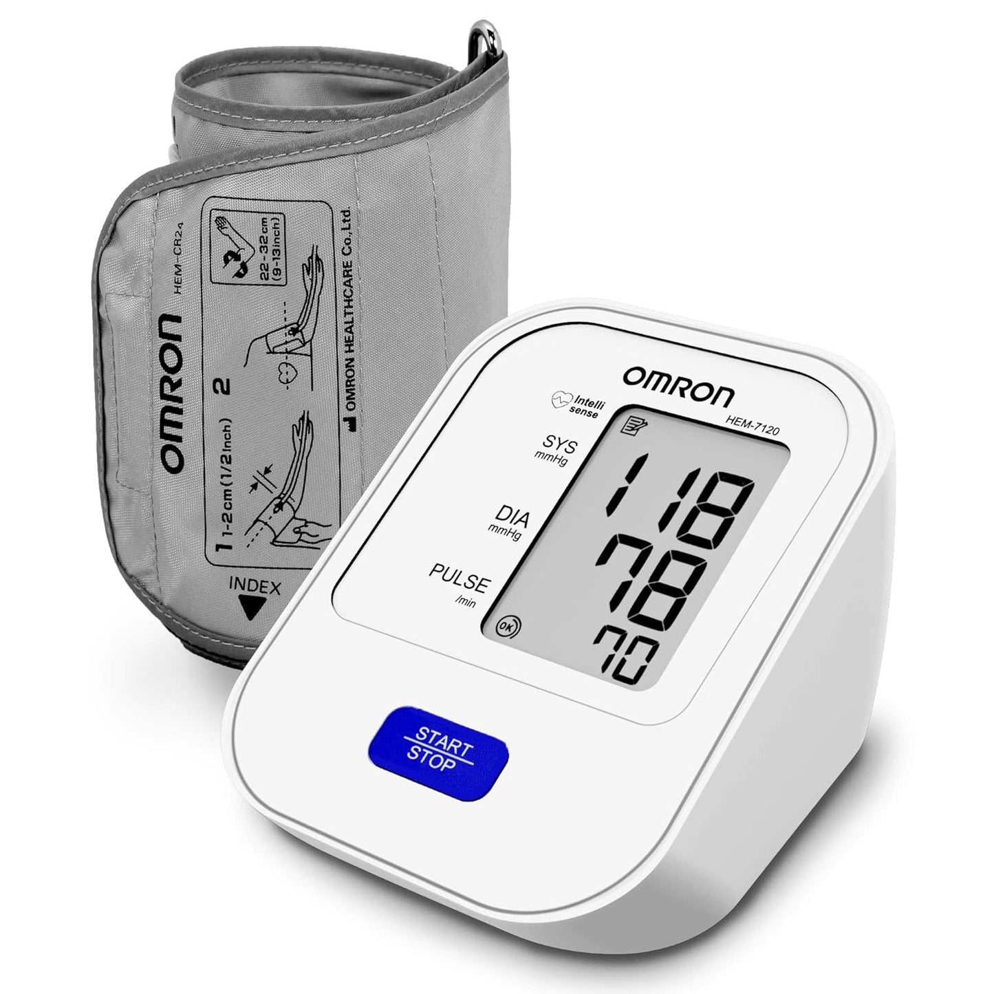 Omron HEM 7120 Fully Automatic Digital Blood Pressure Monitor With Intellisense Technology For Most Accurate Measurement - Arm Circumference (22-32Cm)