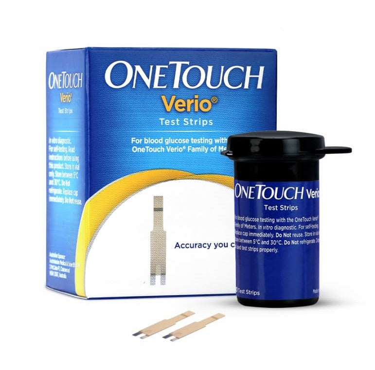 OneTouch Verio Test Strips | Pack of 25 Strips | Blood Sugar Test Machine Testing Strips | Global Iconic Brand | For use with OneTouch Verio Flex Glucometer