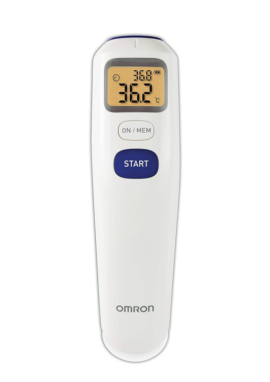 Omron MC 720 Non Contact Digital Infrared Forehead Thermometer With 1 Second Quick Measurement, 3 in 1 Measurement Mode, Auto On/off & Backlight, White