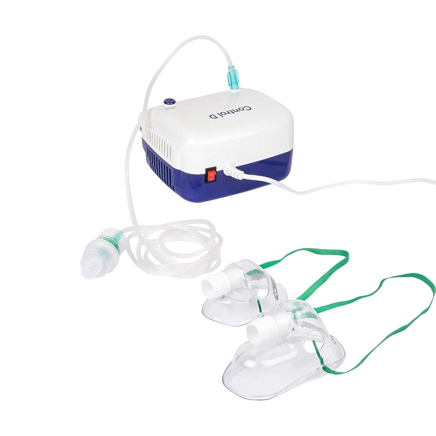 Control D Compressor Complete Kit with Child and Adult Masks Blue & White Nebulizer  (White, Blue)