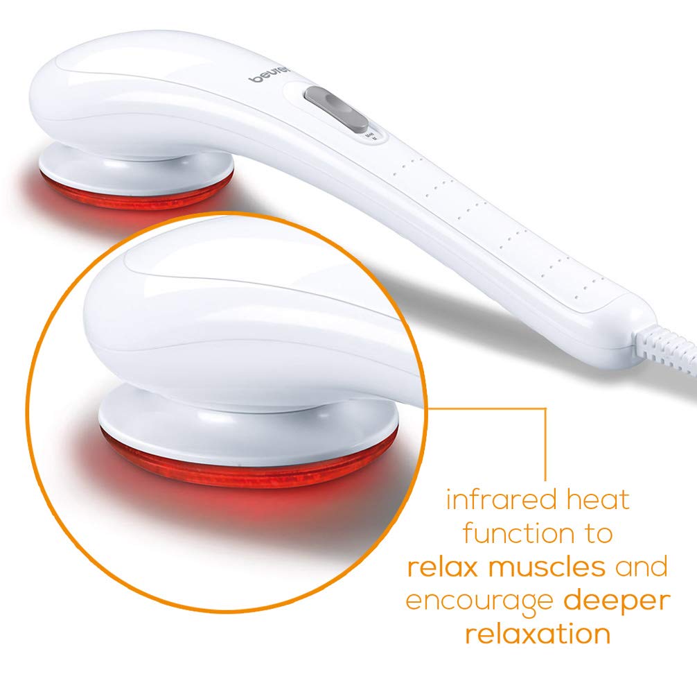 Beurer MG 21 Infrared Massager, White (648.11), Corded Electric for Pain Relief